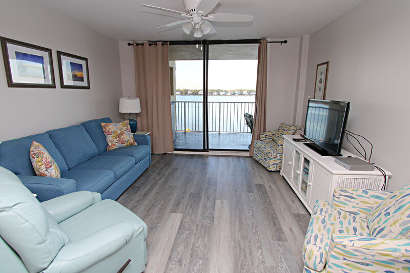 living room of one of our beach house rentals in Orange Beach