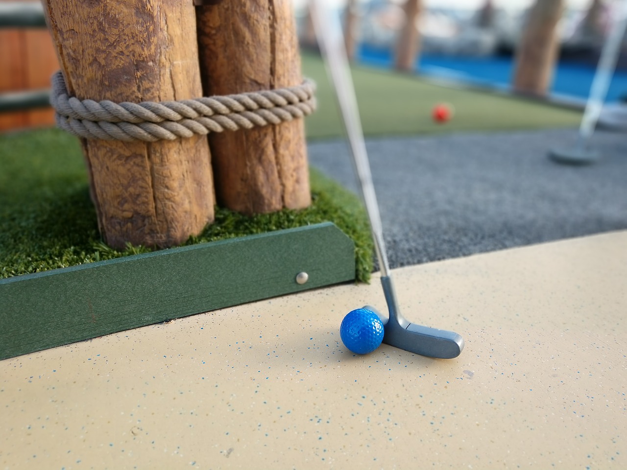 A club and golf ball at Zooland Mini Golf