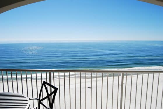 View from the balcony at our Gulf Shores vacation rentals and condos