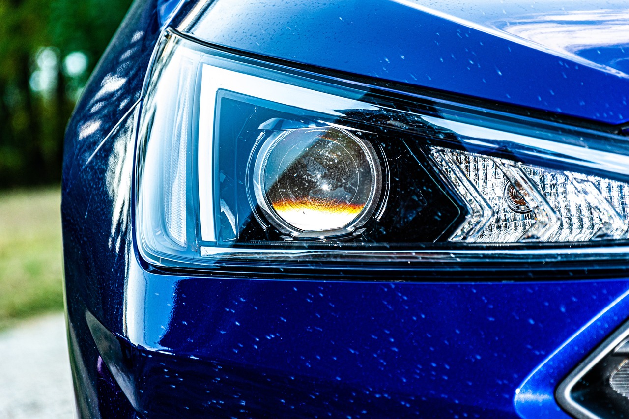 Headlights of a car rental