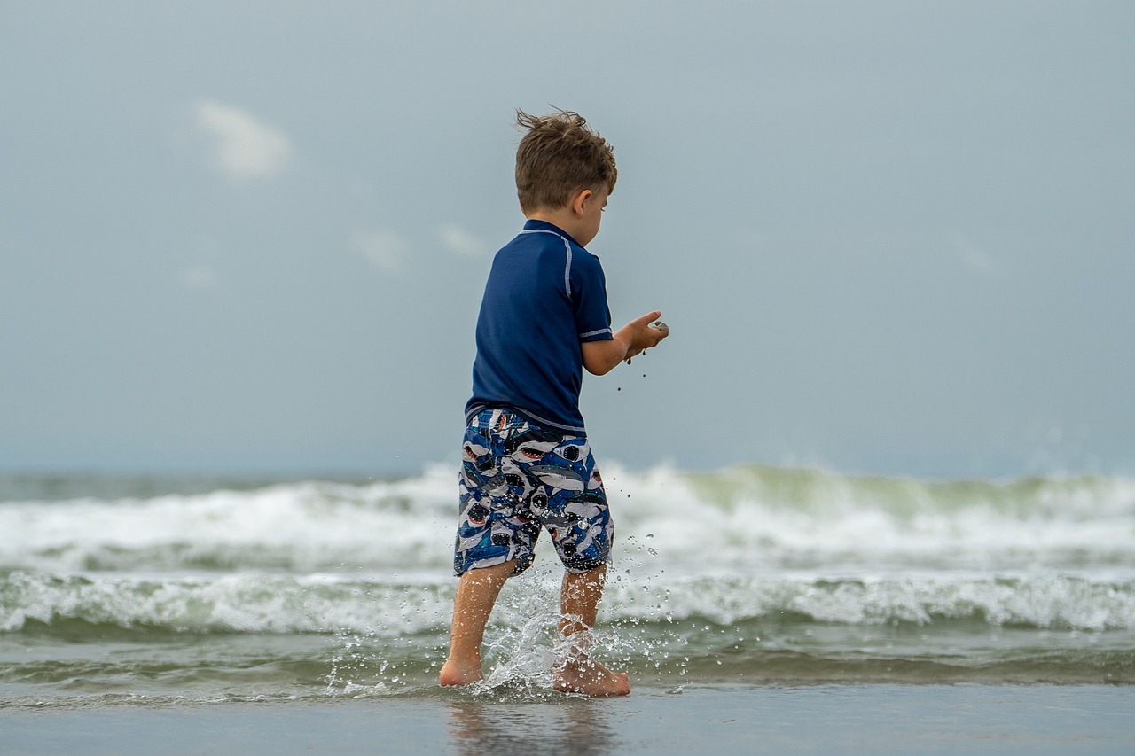A kid on the beach