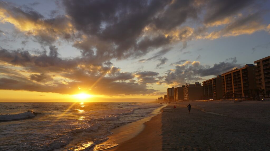 Sunset on Gulf Shores beach