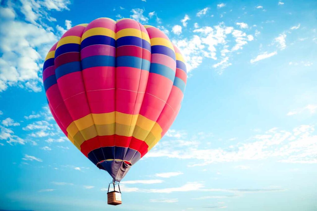 A hot air balloon in the sky