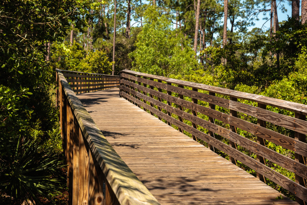 View of a bike path in Gulf State Park
