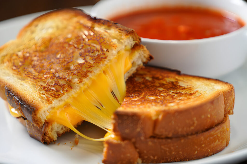 A plate of grilled cheese