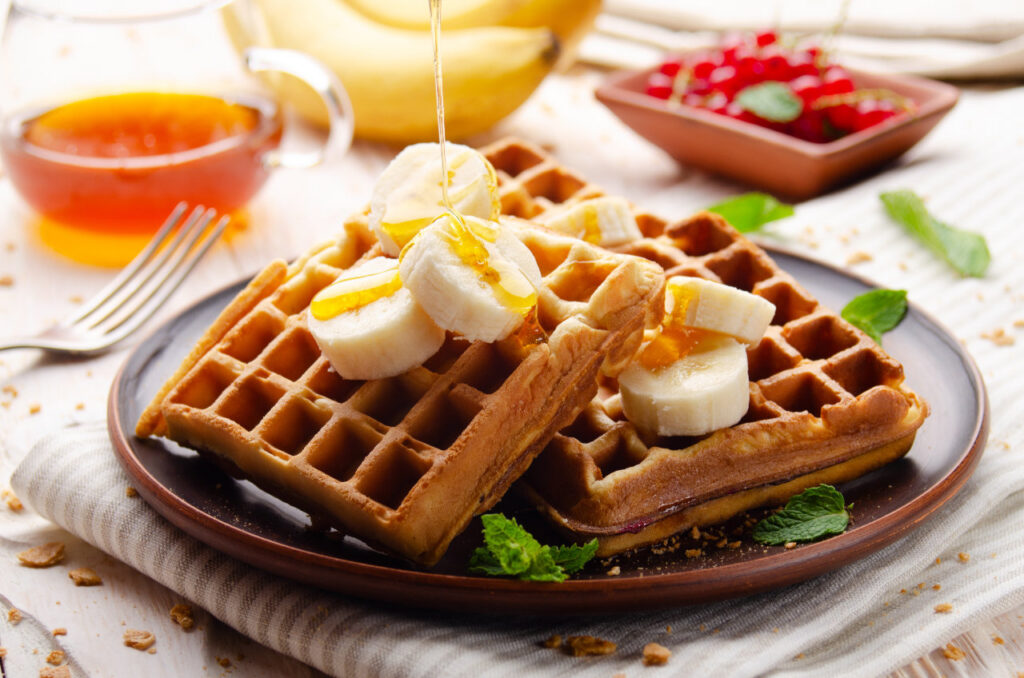 banana waffles breakfast